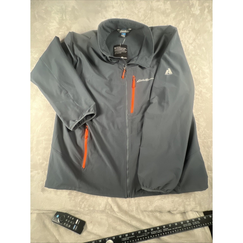 Eddie Bauer Jacket Men 2XL Gray First Ascent Full Zip Hiking Lightweight Stretch